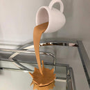 Suspended Floating Coffee Cup Sculpture Pouring Mug Home Decor (Brown) Newly