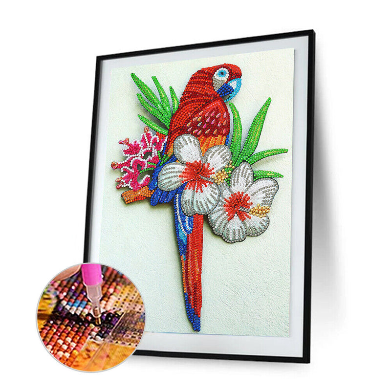 DIY Parrot Partial Special Shape Diamond Painting Picture Crafts Animal Art Gift