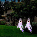2 Pieces Halloween Windsocks with LED Light Halloween Decorations White.