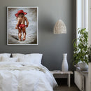 Red Skirt Girl Paint By Numbers Kit DIY Frameless Picture On Canvas (S439)