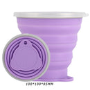270mL Foldable Silicone Cup Outdoor Retractable Ultra-thin Mug (Purple) Newly