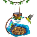 Feeders Solar Crackle Lights Hanging Patio Bird Feeder Solar Bird Feeder