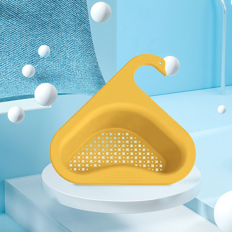 Sink Strainer Colander Drain Basket 4 Sink Drying Shelf Rack & 2 Sponges Newly