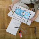 Multifunctional Geometric Ruler Craft Drawing Ruler - High School (Blue) Newly