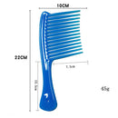 Large Wide Tooth Comb Handle Detangling Reduce Hair Loss Brush Tool (Blue) Newly