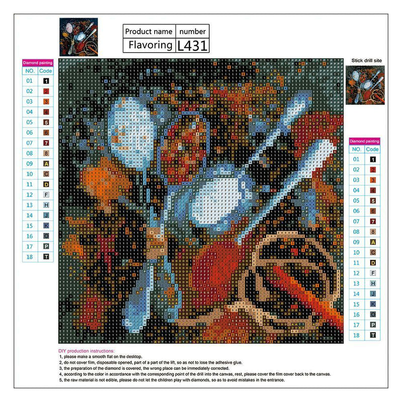 5D DIY Full Drill Diamond Painting Spice Cross Stitch Embroidery Mosaic Kit