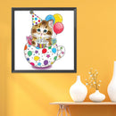 Cartoon Kitten Stamped Cross Stitch Kits DIY Pre-Printed Fabric Embroidery 11CT