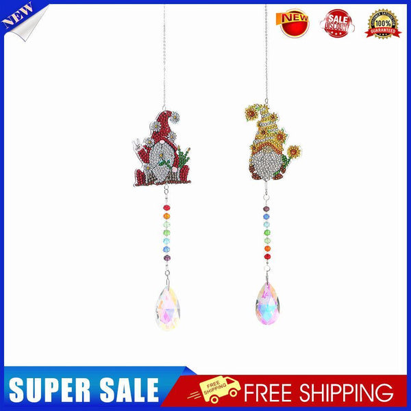 2pcs Crystal Wind Chimes Diamond Hanging Light Catcher Home Decor (ZH012)