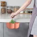 Hanging Storage Basket Organizer Trash Can Shelf Home Kitchen Tool (Pink)