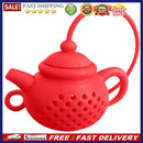 Teapot Shape Tea Bag Strainer Infuser Silicone Leaf Filter Diffuser (Red)