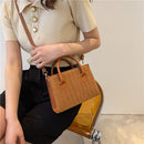 Straw Beach Tote Shoulder Bags Women Hand-Woven Leather Crossbody Handbag Purse