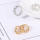 Party Jewelry Wedding Geometric Round Earrings Hoop Earrings Hollow Chain