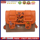 Women Leather Crossbody Bag Female Graffiti Belt Buckle Shoulder Sling Handbags