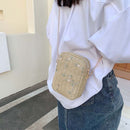 Straw Flower Crossbody Bag Women Hand Woven Shoulder Messenger Summer Handbags