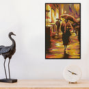14CT Full Cross Stitch Walking in Rain Stamped DIY Printed Embroidery Kits