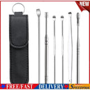 6pcs Ear Wax Picker Kit Health Care Curette Earpick Household Tool (Black)
