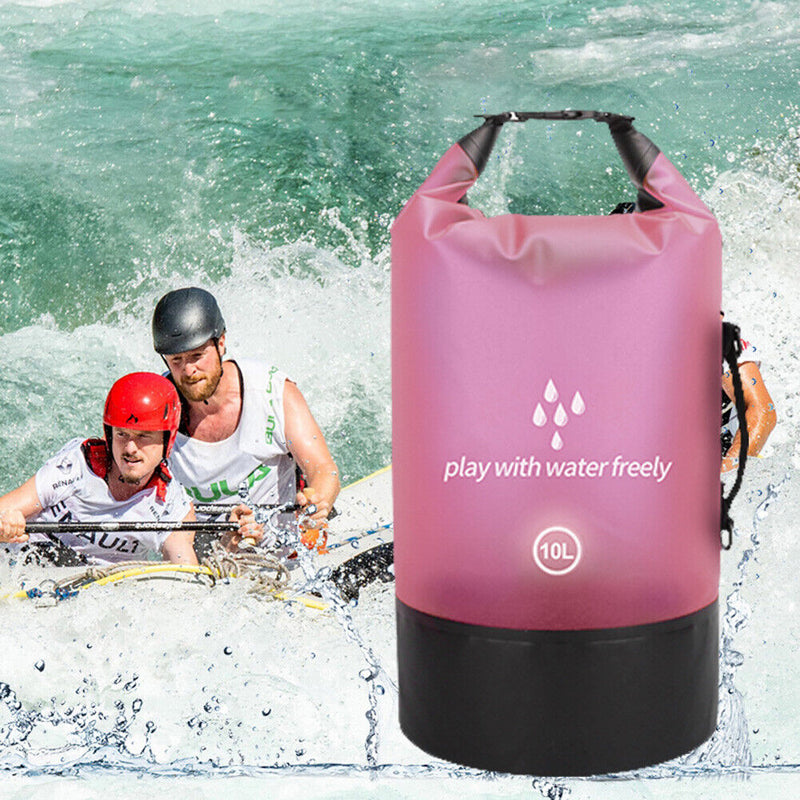 PVC Waterproof Dry Bag Swimming Kayaking Boating Drift Storage (Pink 10L)