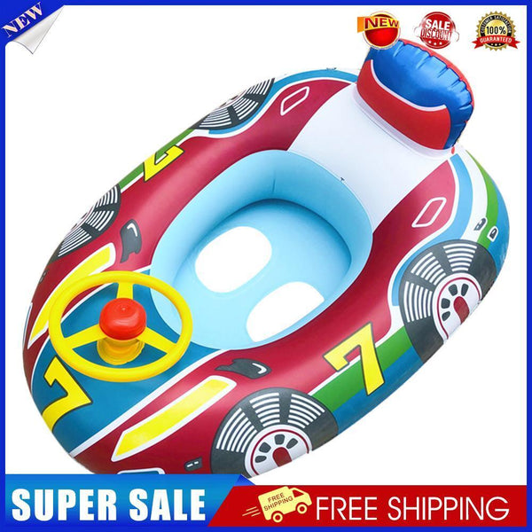 Car Shape Inflatable Swimming Ring Floating Ring with Steering Wheel (Blue)