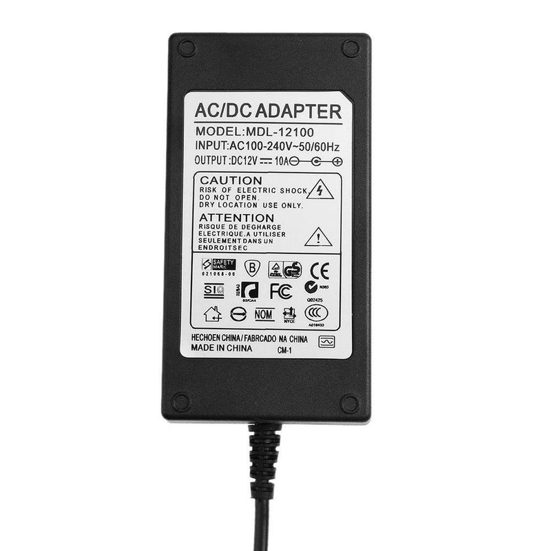 12V10A 100V-240V AC to DC Power Supply Adapter Converter 5.5x2.5-2.1mm(EU)