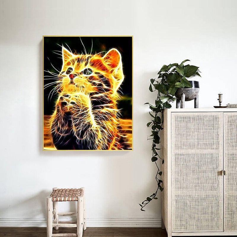 Cute Cat Oil Paint by Numbers Hand Painted Frameless Picture Home Ornament Ki