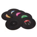 6 PCS Coasters for Drinks Vinyl Record Retro Mats Cup Mat for Wine Glass Tea