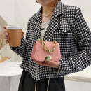 Designer Women Chain PU Leather Shoulder Crossbody Bag Mini Handbag (Pink)