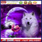 DIY Paint By Number Kit Frameless White Wolf Moonlight Handpainted Canvas Decor