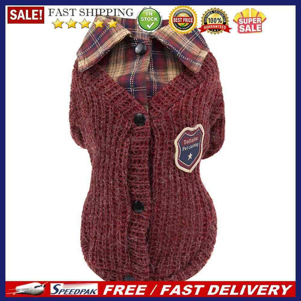 Pet Dog Cat Cute Lapel Sweater Winter Keep Warm Puppy Kitten Fashion Clothes