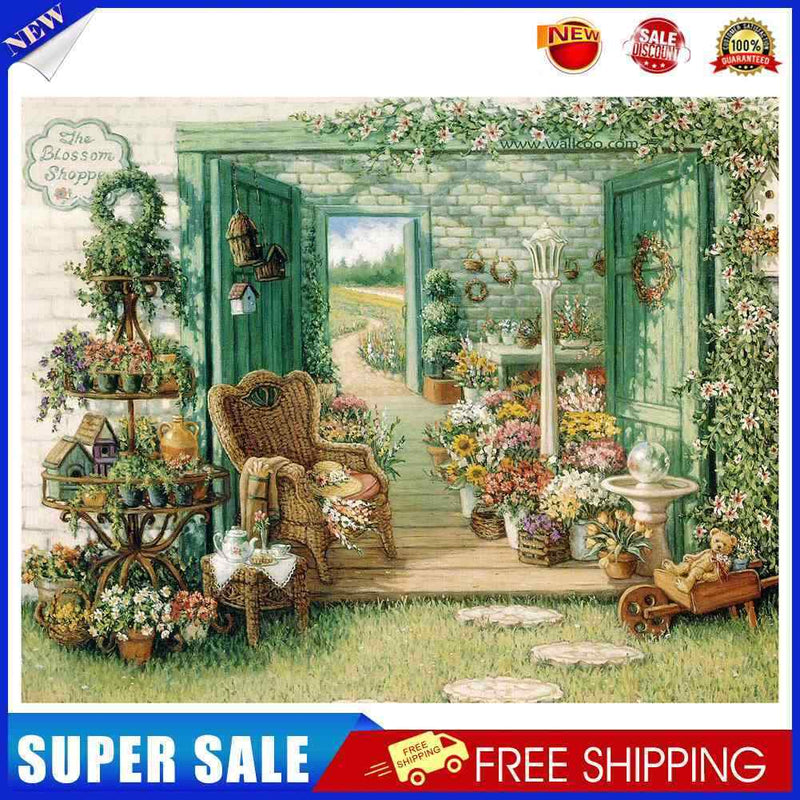 5D DIY Full Drill Diamond Painting Yard Flowers Cross Stitch Embroidery Kit