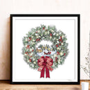 Full Embroidery Kits Christmas Wreath 11CT Stamped Needlework Home Decor
