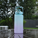2000ml Water Bottle with Time Marker for Outdoor Sports Drink Cup (Green) Newly