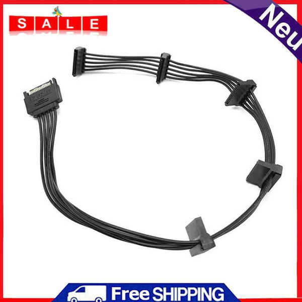 SATA 15Pin 1 to 5 Port Female Hard Drive Power Cord Extension Cable SATA Adapter