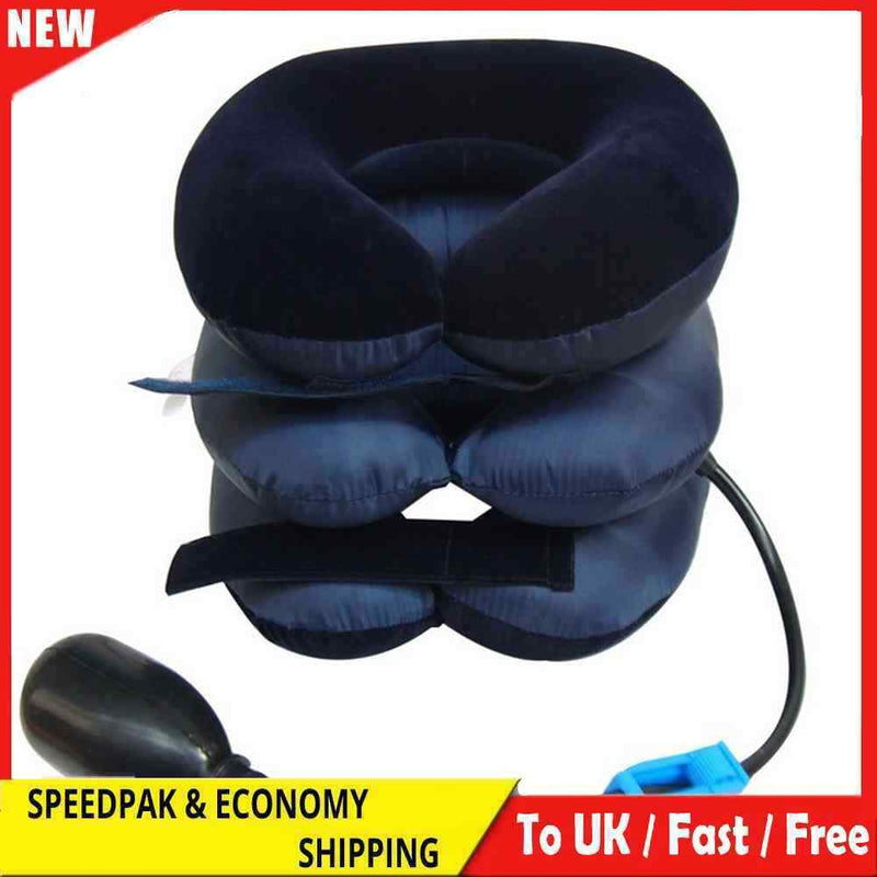 3 Tubes Cervical Traction Inflatable Neck Stretcher Massage Collar Health Care