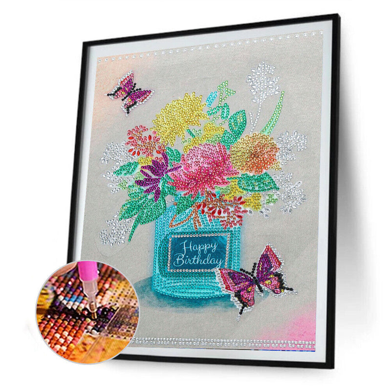 5D DIY Flowers Part Special Drill Diamond Painting Kit Artwork Craft (X022)
