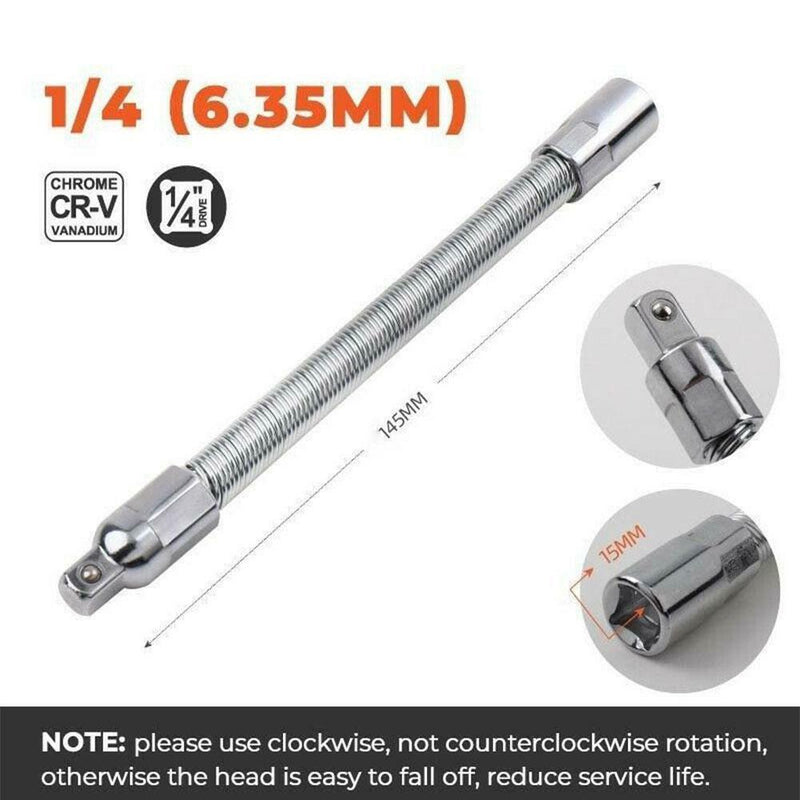 1/4 Electric Wrench Sleeve Universal Extension Rod Bendable flexible shaf F7X0