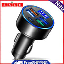 5 Ports 15.5W USB Type-C Car Charger LED Digital Voltmeter Car Charger Adapter