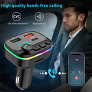 Car Bluetooth-compatible 5.0 FM Transmitter Mic Audio Receiver for 12V-24V