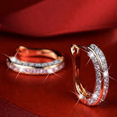 Elegant Crystal Stud Earrings Rhinestone Ear Clip for Women Wedding Jewelry Gift