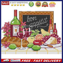 14CT Counted Partial Cross Stitch DIY Wine Fruit Hand Painting Living Room Decor