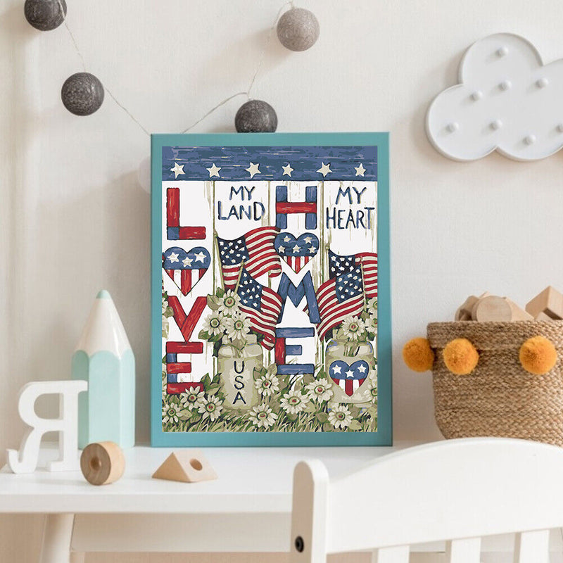 Paint by Number Oil Drawing Flower and Banner Gifts for Handicraft Enthusiast