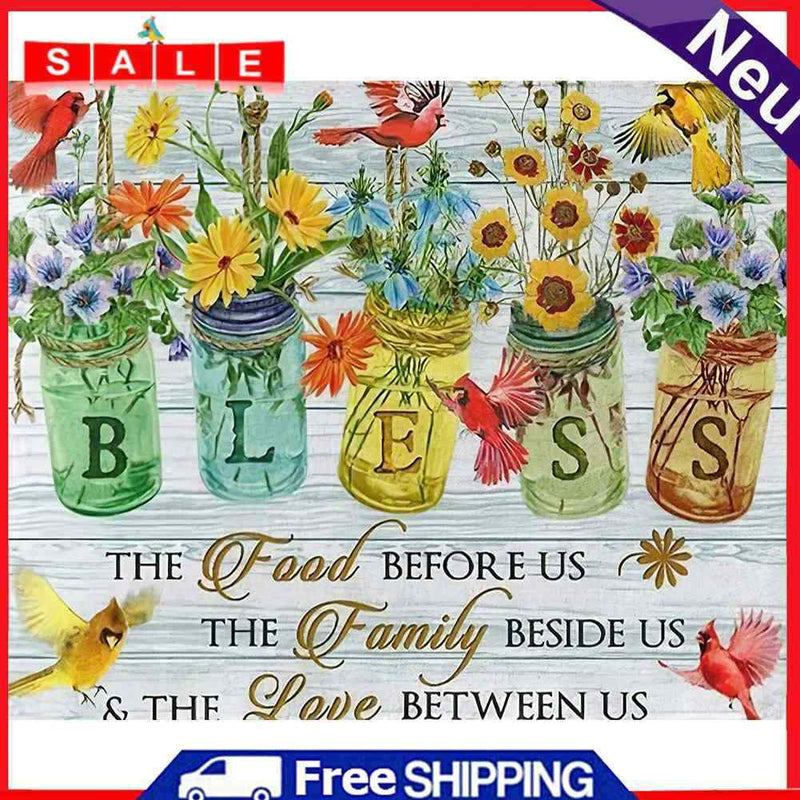 Frameless Painting By Numbers Vase Birds DIY Handmade Drawing On Canvas Gifts