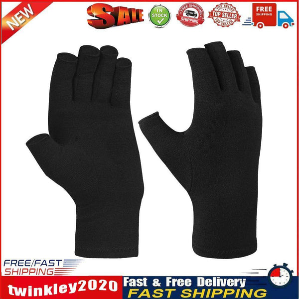 Arthritis Therapy Compression Gloves Ache Joint Relief Mittens (Black M) Newly