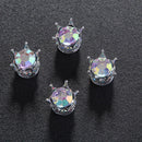 4x Universal Car Rhinestone Crown Wheel Tire Valve Caps Tyre Rim Stem Air Cover