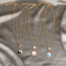 Streetwear Love Round Tai Chi Jewelry Pendant Clavicle Chain Necklace Choker
