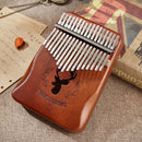 17 Keys Kalimba Mahogany Wooden Thumb Piano Percussion Instrument (Coffee) Newly