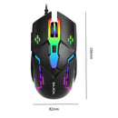 Wired Mouse 6-Key 3200 DPI Luminous Gamer Mice E-Sports Mechanical Mouse