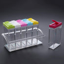 6pcs/Set Kitchen Spice Storage Bottle Jars Clear Salt Pepper Seasoning Box Newly