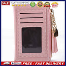 Retro Women PU Leather Mini Card Holder Casual Ladies Love Tassel Zipper Wallet