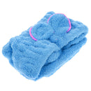Microfiber Hair Turban Quickly Dry Hair Hat Wrapped Towel Bath Blue