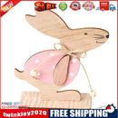Wooden Easter Bunny Desktop Ornament Rabbit DIY Craft Table Decor (JM01128)